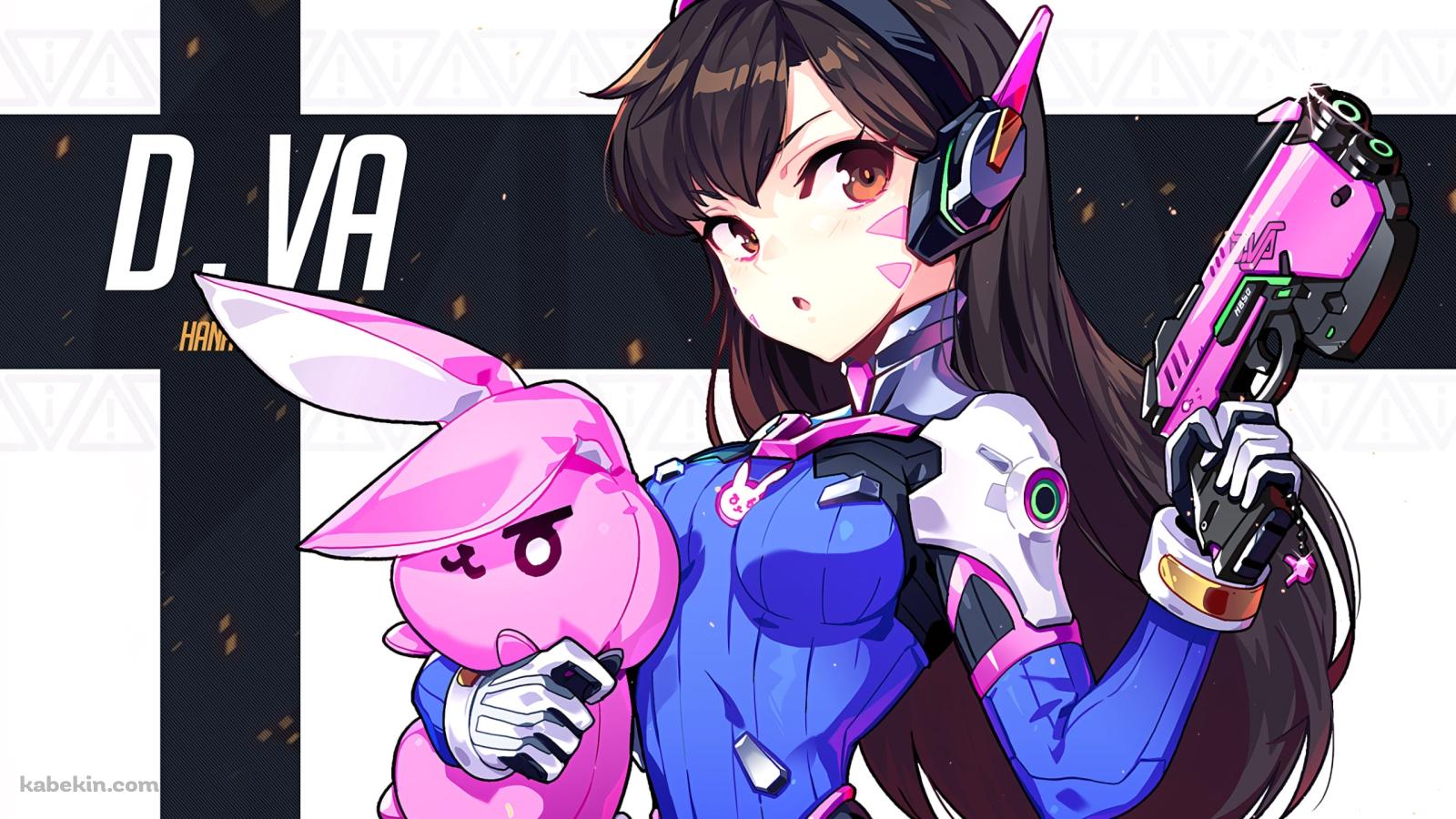 ピンクの銃を持つ可愛いd.va / ディーバ / オーバーウォッチの壁紙(1600px x 900px) 高画質 PC・デスクトップ用