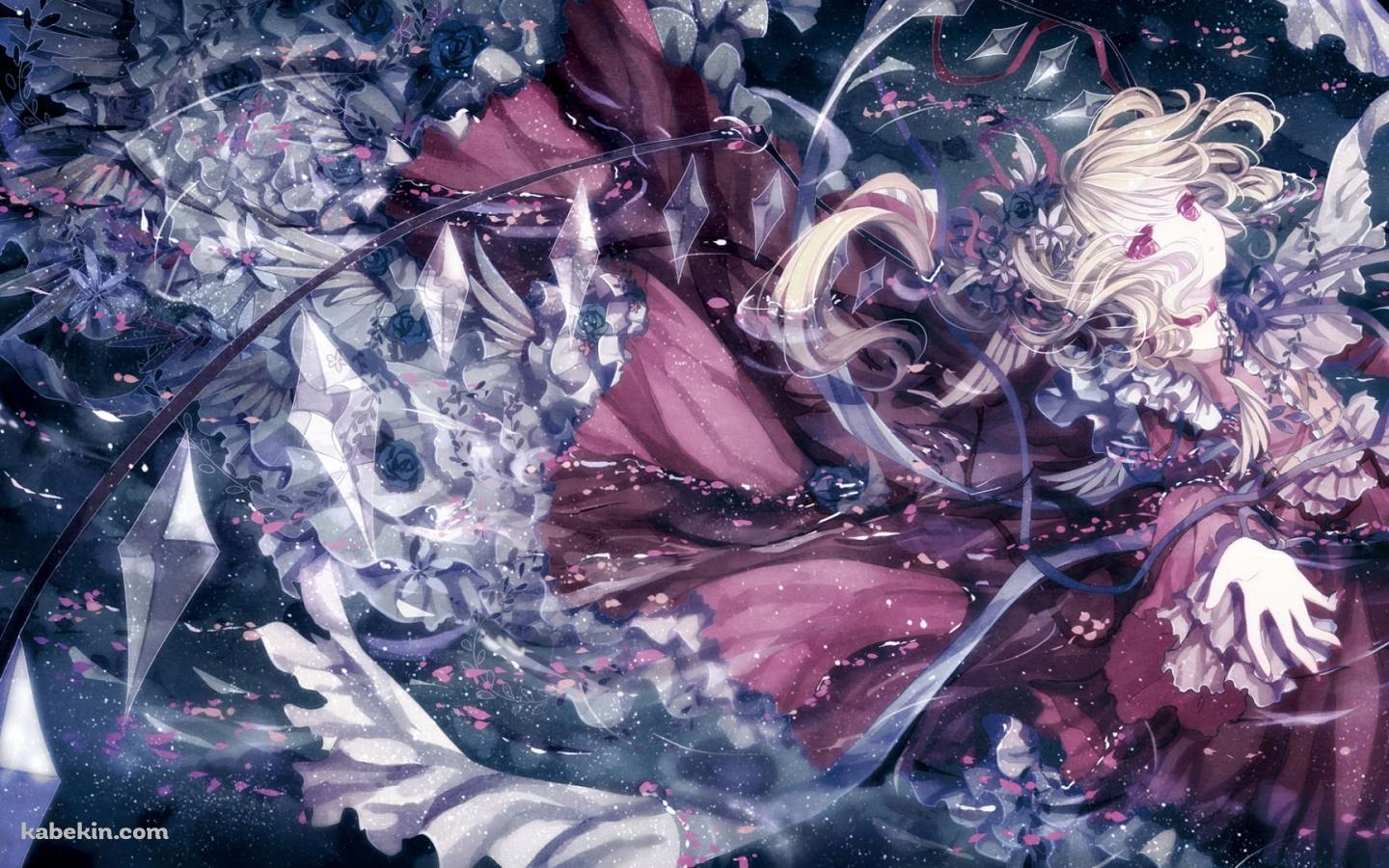 濃い赤のドレスを着たフランドール・スカーレット / Flandre Scarlet / 東方の壁紙(1440px x 900px) 高画質 PC・デスクトップ用
