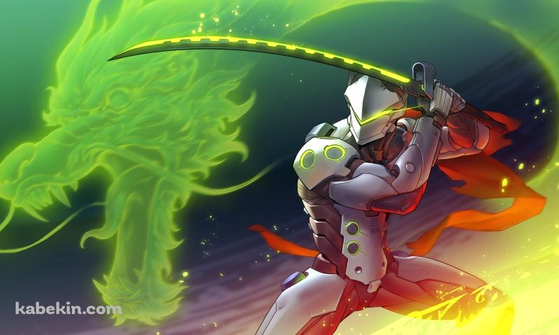 緑の龍とゲンジ / Genji / オーバーウォッチの壁紙(800px x 480px) 高画質 PC・デスクトップ用