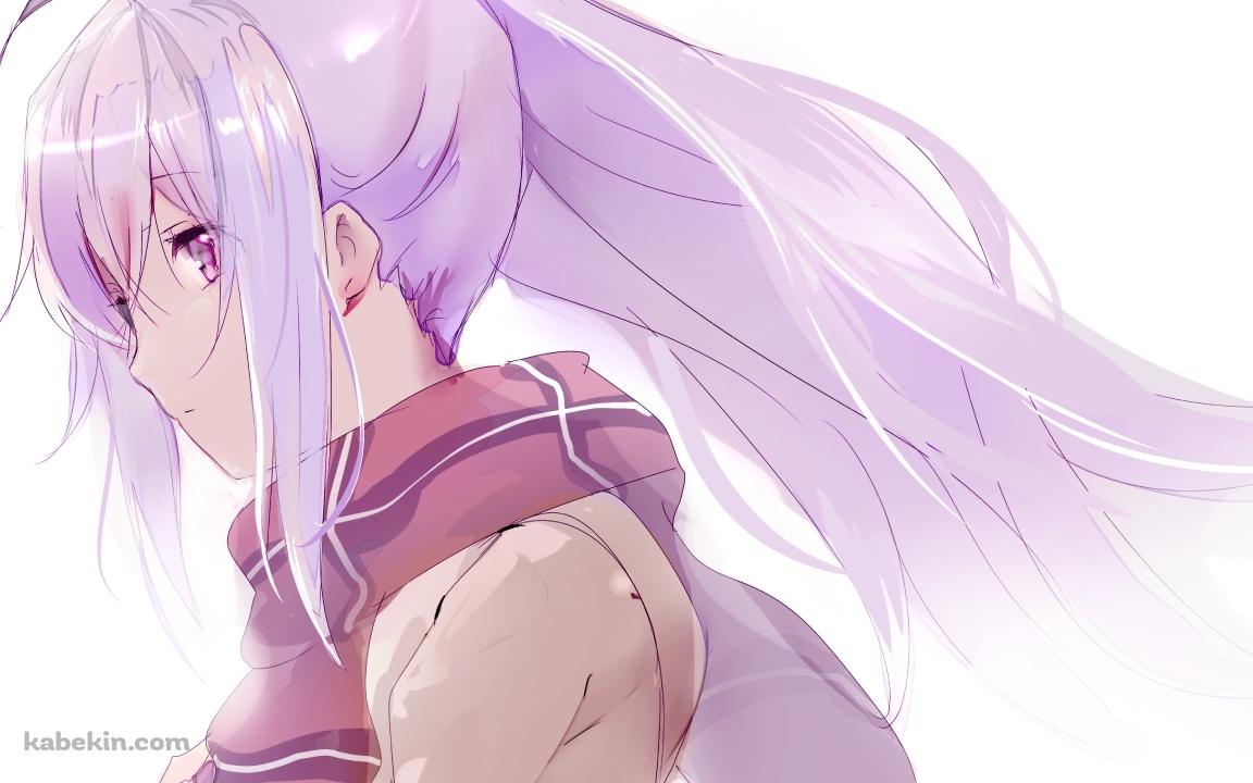ポニーテールのアイラ / 紫の髪色 / プラスティック・メモリーズの壁紙(1152px x 720px) 高画質 PC・デスクトップ用