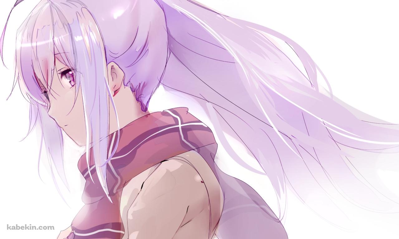 ポニーテールのアイラ / 紫の髪色 / プラスティック・メモリーズの壁紙(1280px x 768px) 高画質 PC・デスクトップ用