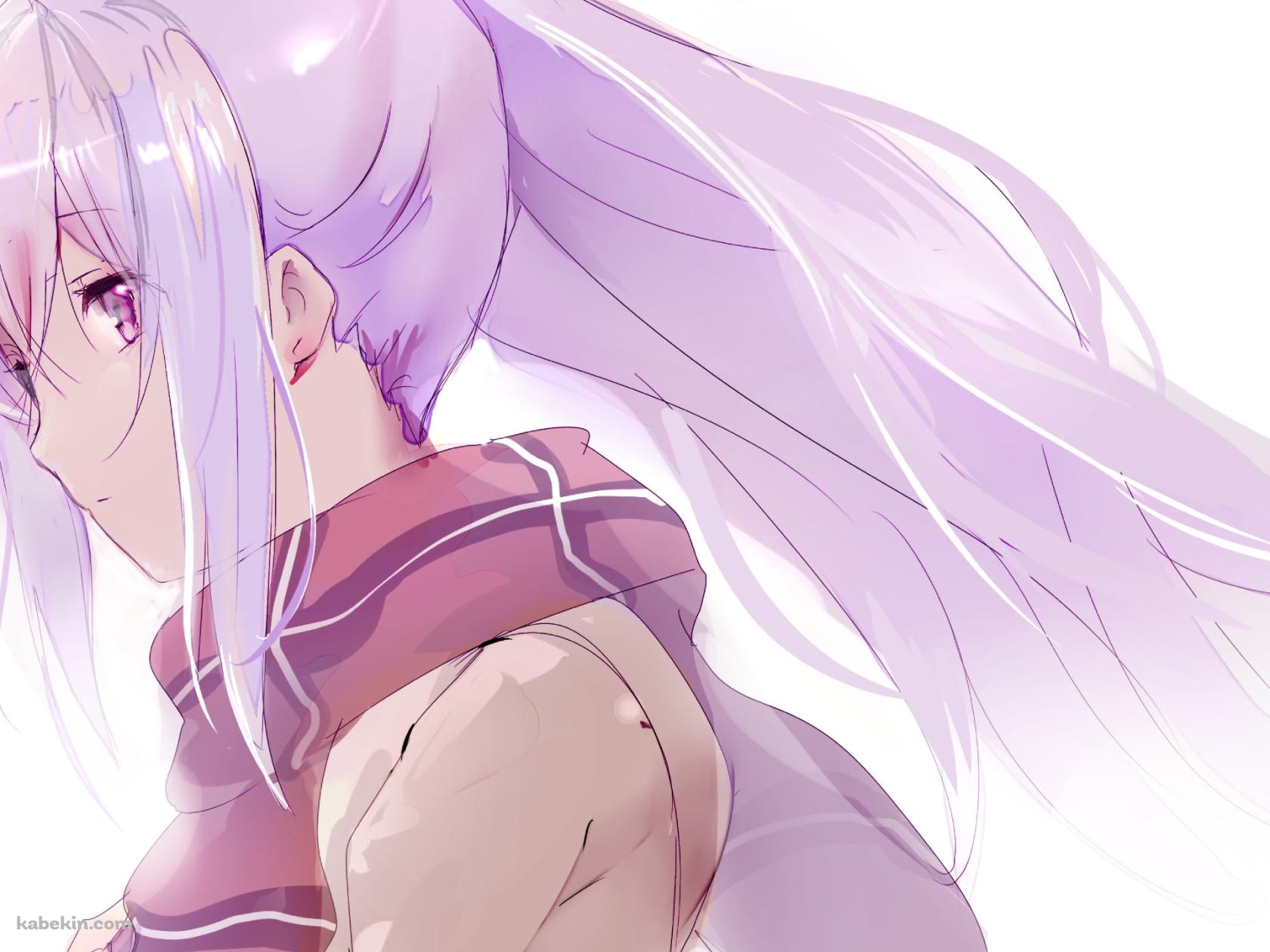 ポニーテールのアイラ / 紫の髪色 / プラスティック・メモリーズの壁紙(1680px x 1260px) 高画質 PC・デスクトップ用