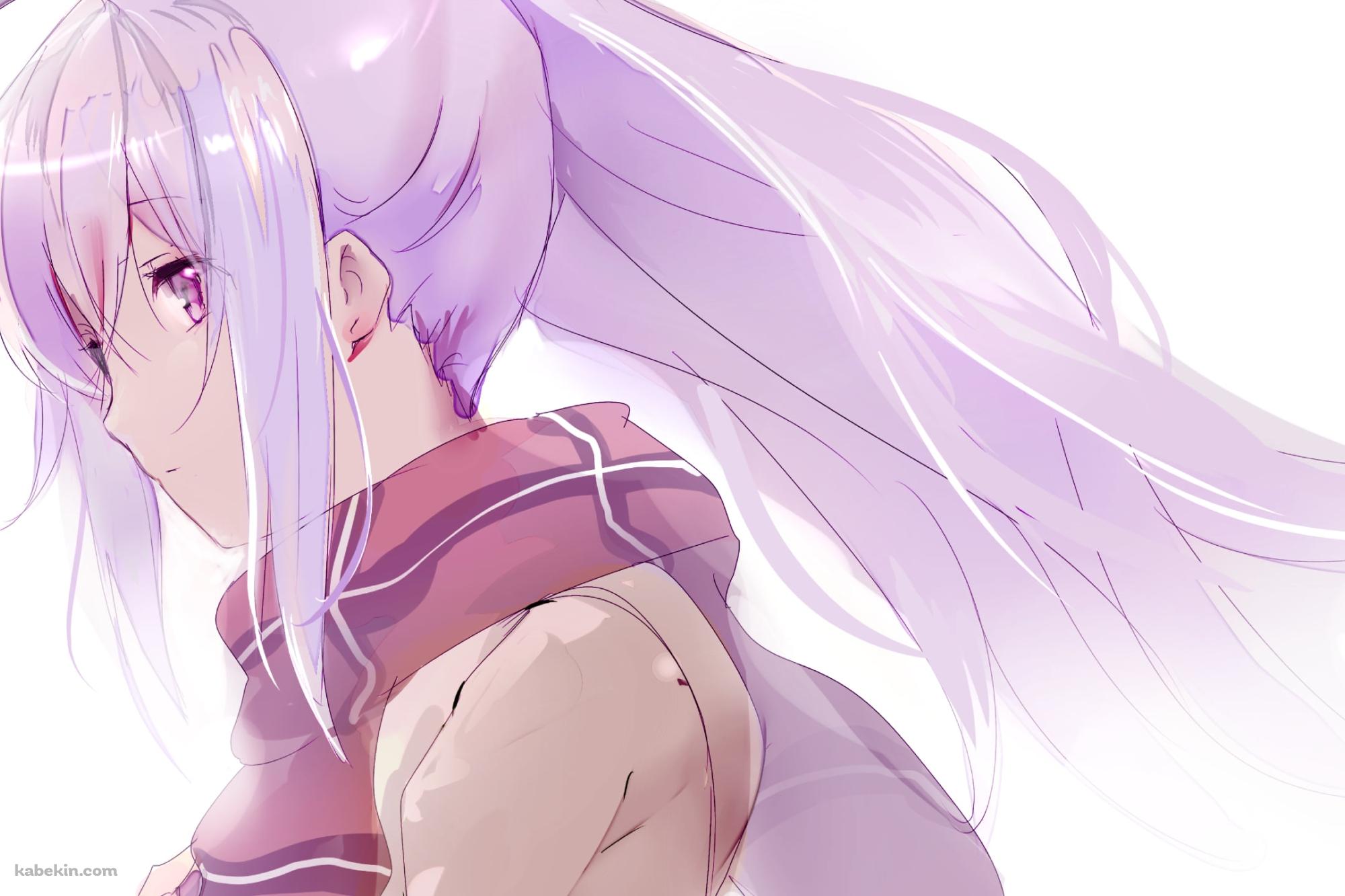ポニーテールのアイラ / 紫の髪色 / プラスティック・メモリーズの壁紙(2000px x 1333px) 高画質 PC・デスクトップ用