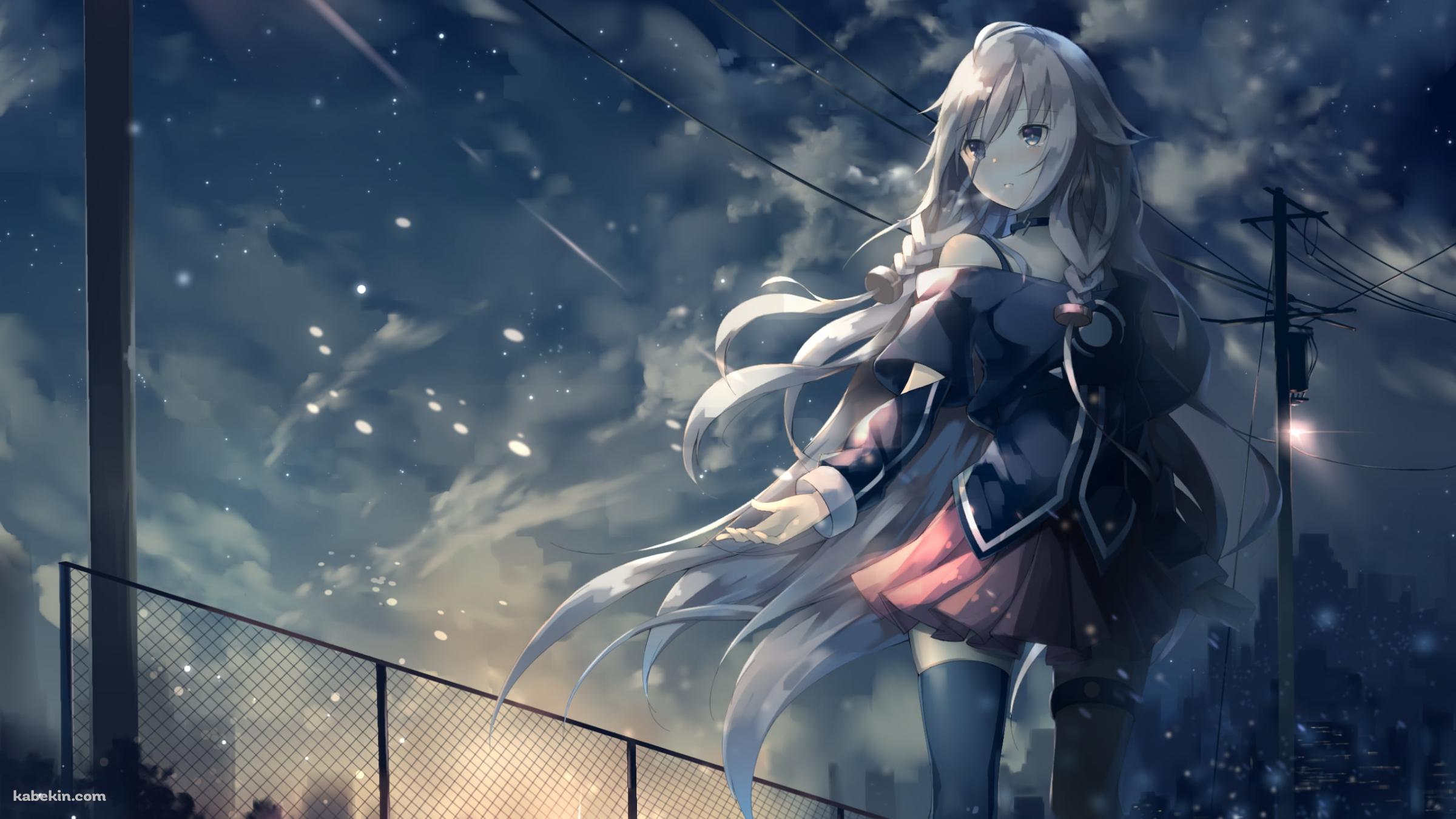 髪をなびかせるイア / 電柱 / 太陽の光 / ボカロ / ボーカロイドの壁紙(2400px x 1350px) 高画質 PC・デスクトップ用