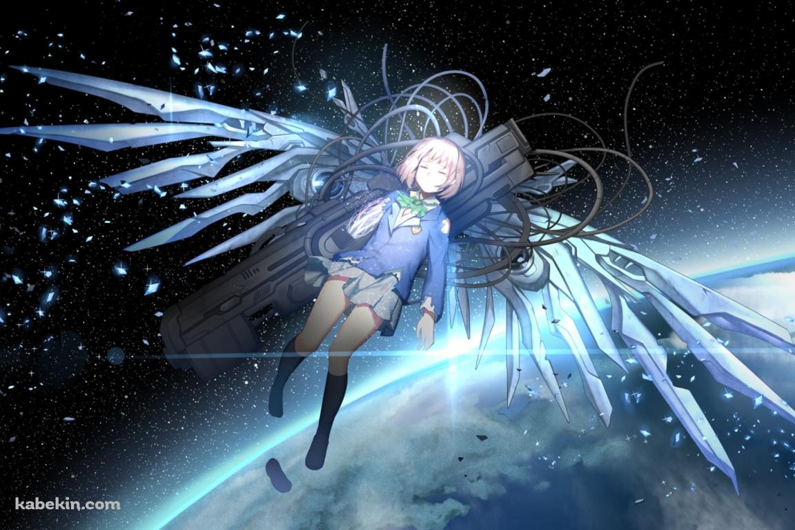 宇宙に浮かぶちせ / 最終兵器彼女の壁紙(1152px x 768px) 高画質 PC・デスクトップ用