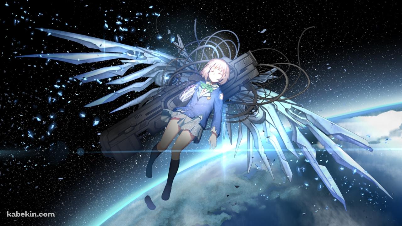 宇宙に浮かぶちせ / 最終兵器彼女の壁紙(1280px x 720px) 高画質 PC・デスクトップ用