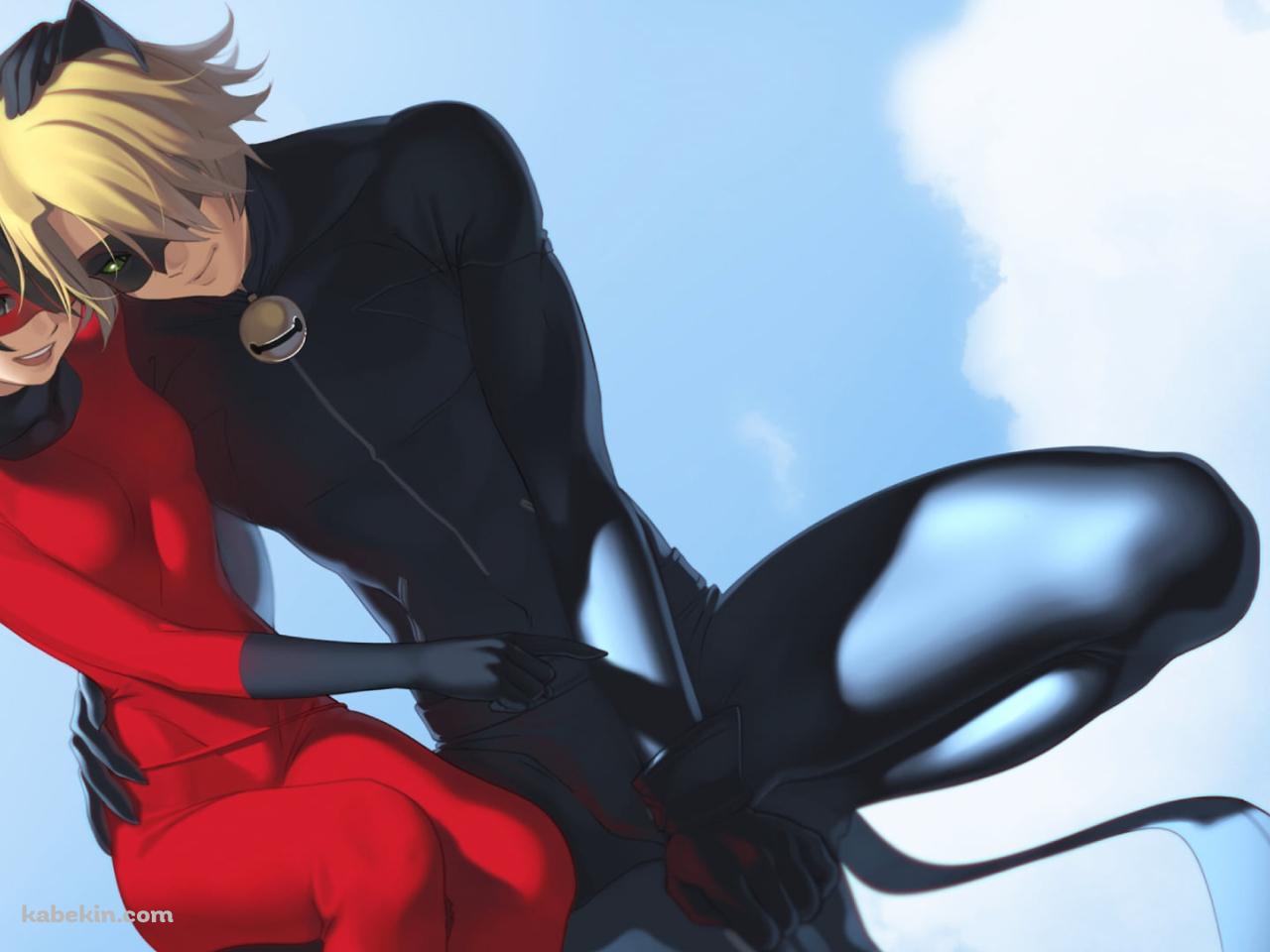 寄り添うレディバグとシャノワール / ミラキュラス レディバグ&シャノワールの壁紙(1280px x 960px) 高画質 PC・デスクトップ用