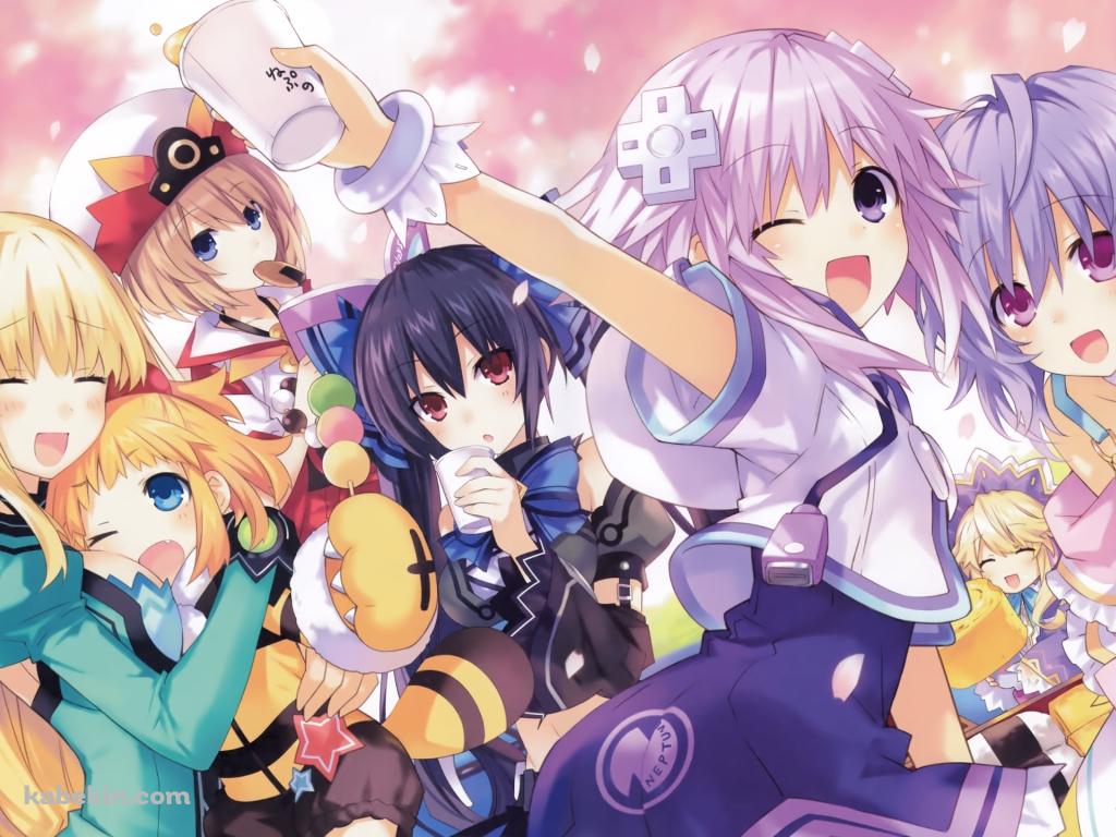 ノワール、ネプテューヌ、ベール、ブラン、プルルート、イストワール、ピッシュ / 超次元ゲイムネプテューヌの壁紙(1024px x 768px) 高画質 PC・デスクトップ用