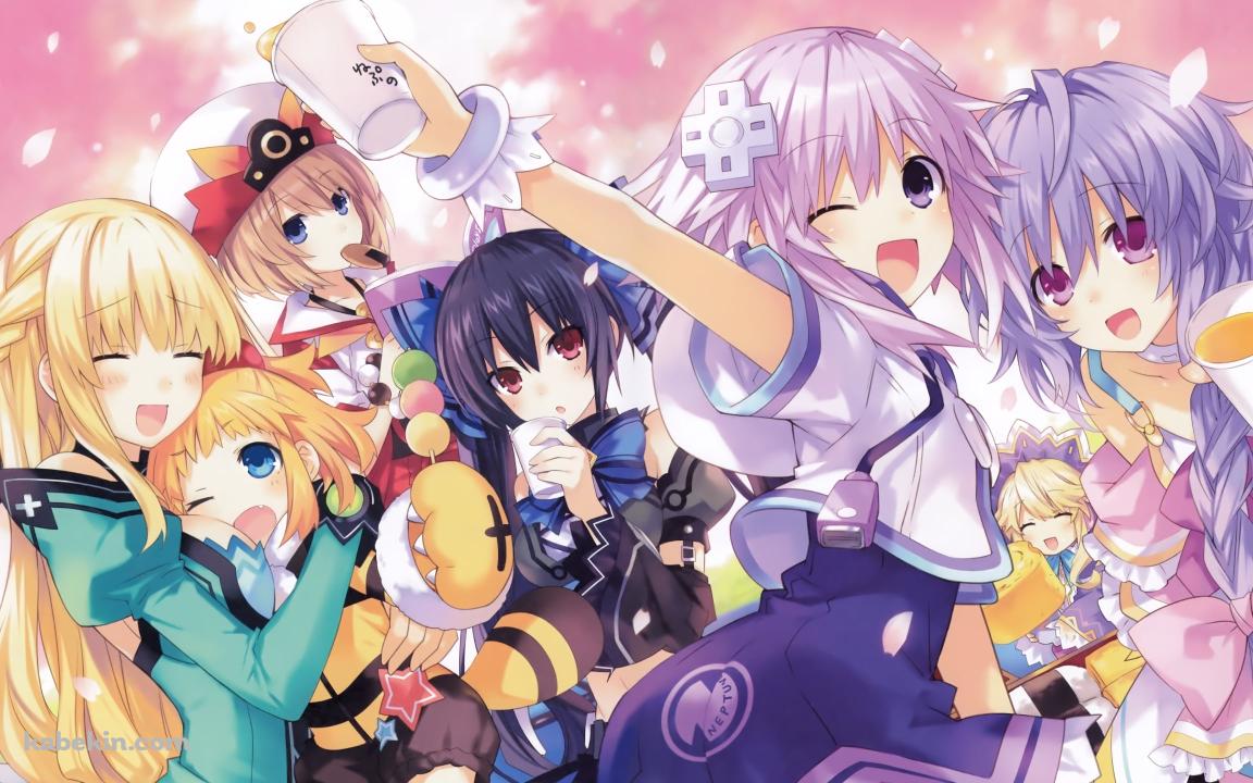 ノワール、ネプテューヌ、ベール、ブラン、プルルート、イストワール、ピッシュ / 超次元ゲイムネプテューヌの壁紙(1152px x 720px) 高画質 PC・デスクトップ用