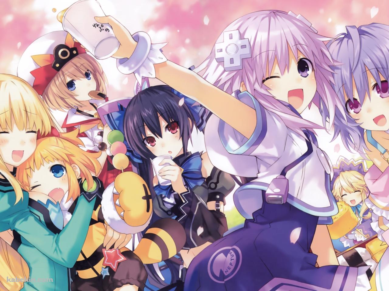 ノワール、ネプテューヌ、ベール、ブラン、プルルート、イストワール、ピッシュ / 超次元ゲイムネプテューヌの壁紙(1280px x 960px) 高画質 PC・デスクトップ用