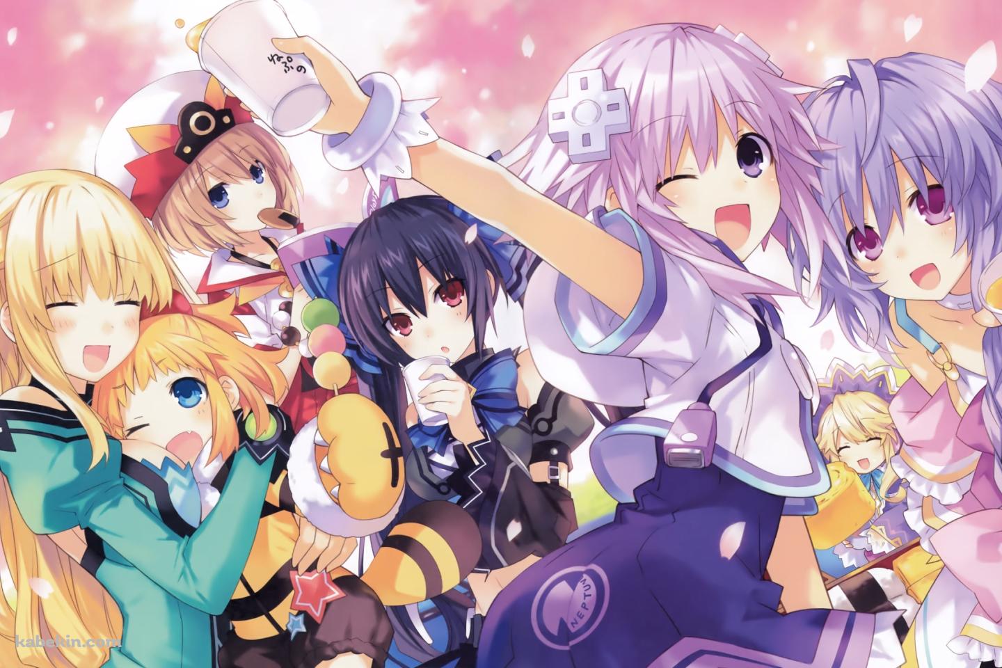 ノワール、ネプテューヌ、ベール、ブラン、プルルート、イストワール、ピッシュ / 超次元ゲイムネプテューヌの壁紙(1440px x 960px) 高画質 PC・デスクトップ用
