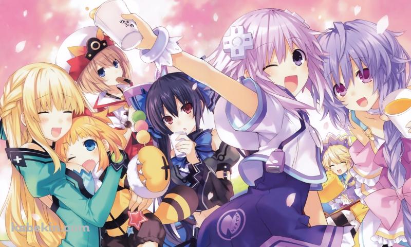 ノワール、ネプテューヌ、ベール、ブラン、プルルート、イストワール、ピッシュ / 超次元ゲイムネプテューヌの壁紙(800px x 480px) 高画質 PC・デスクトップ用