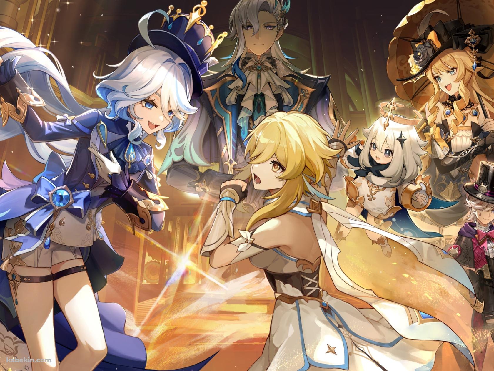 キャラクター集合 / 蛍、パイモン、フリーナ、リネット、ナヴィア、リネ、ヌヴィレット、フレミネ / 原神の壁紙(1680px x 1260px) 高画質 PC・デスクトップ用