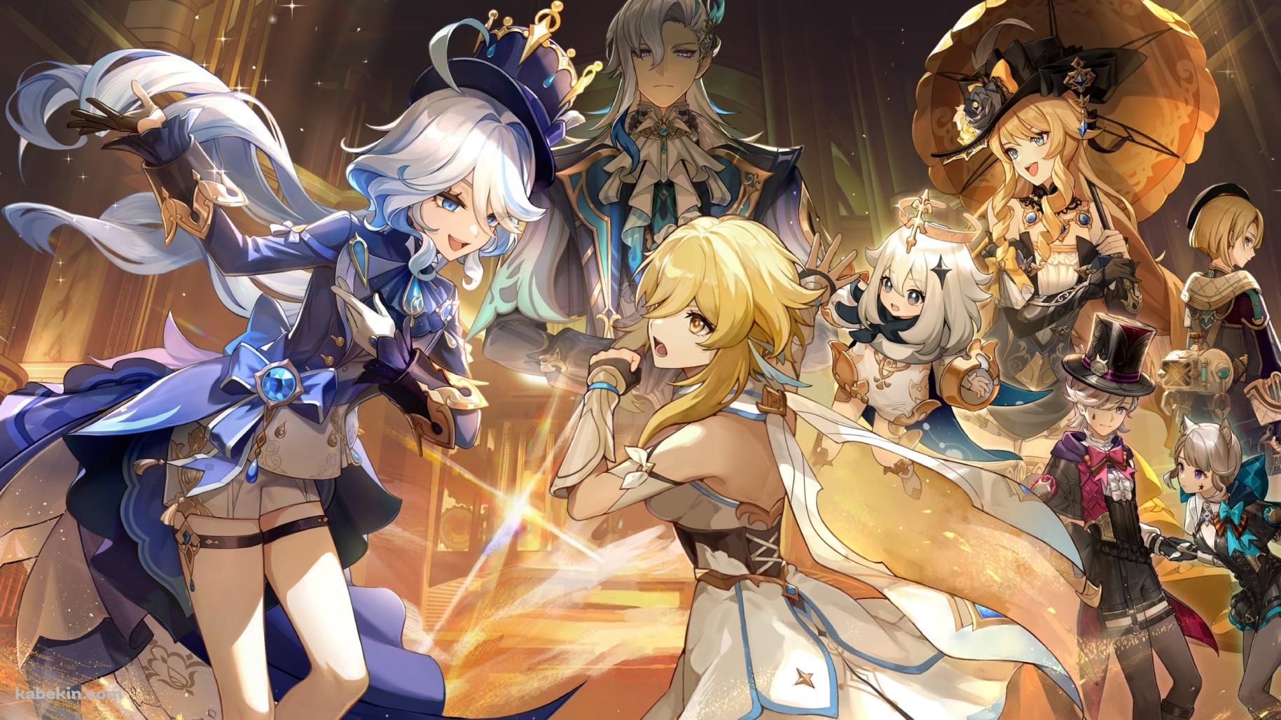 キャラクター集合 / 蛍、パイモン、フリーナ、リネット、ナヴィア、リネ、ヌヴィレット、フレミネ / 原神の壁紙(1829px x 1029px) 高画質 PC・デスクトップ用
