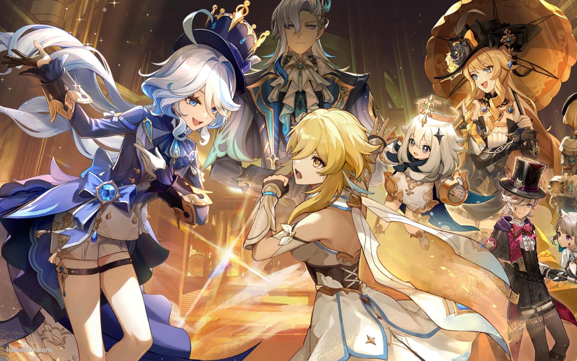 キャラクター集合 / 蛍、パイモン、フリーナ、リネット、ナヴィア、リネ、ヌヴィレット、フレミネ / 原神の壁紙(1920px x 1200px) 高画質 PC・デスクトップ用