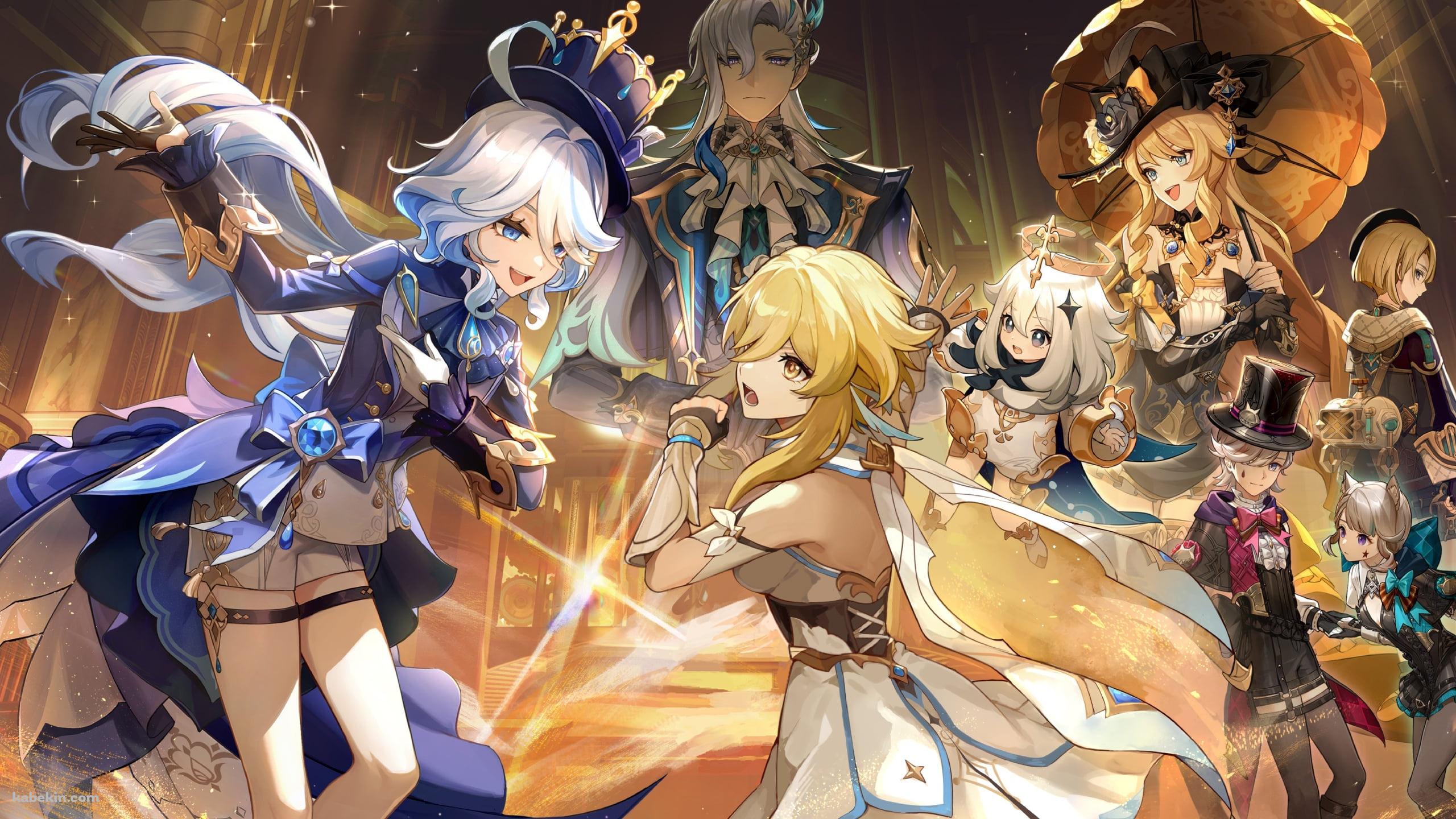 キャラクター集合 / 蛍、パイモン、フリーナ、リネット、ナヴィア、リネ、ヌヴィレット、フレミネ / 原神の壁紙(2560px x 1440px) 高画質 PC・デスクトップ用