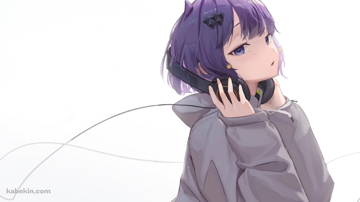 黒いヘッドフォンをつけた可愛い一伊那尓栖 / ホロライブ / バーチャルYouTuber / Vtuberの壁紙(1242px x 698px) 高画質 PC・デスクトップ用