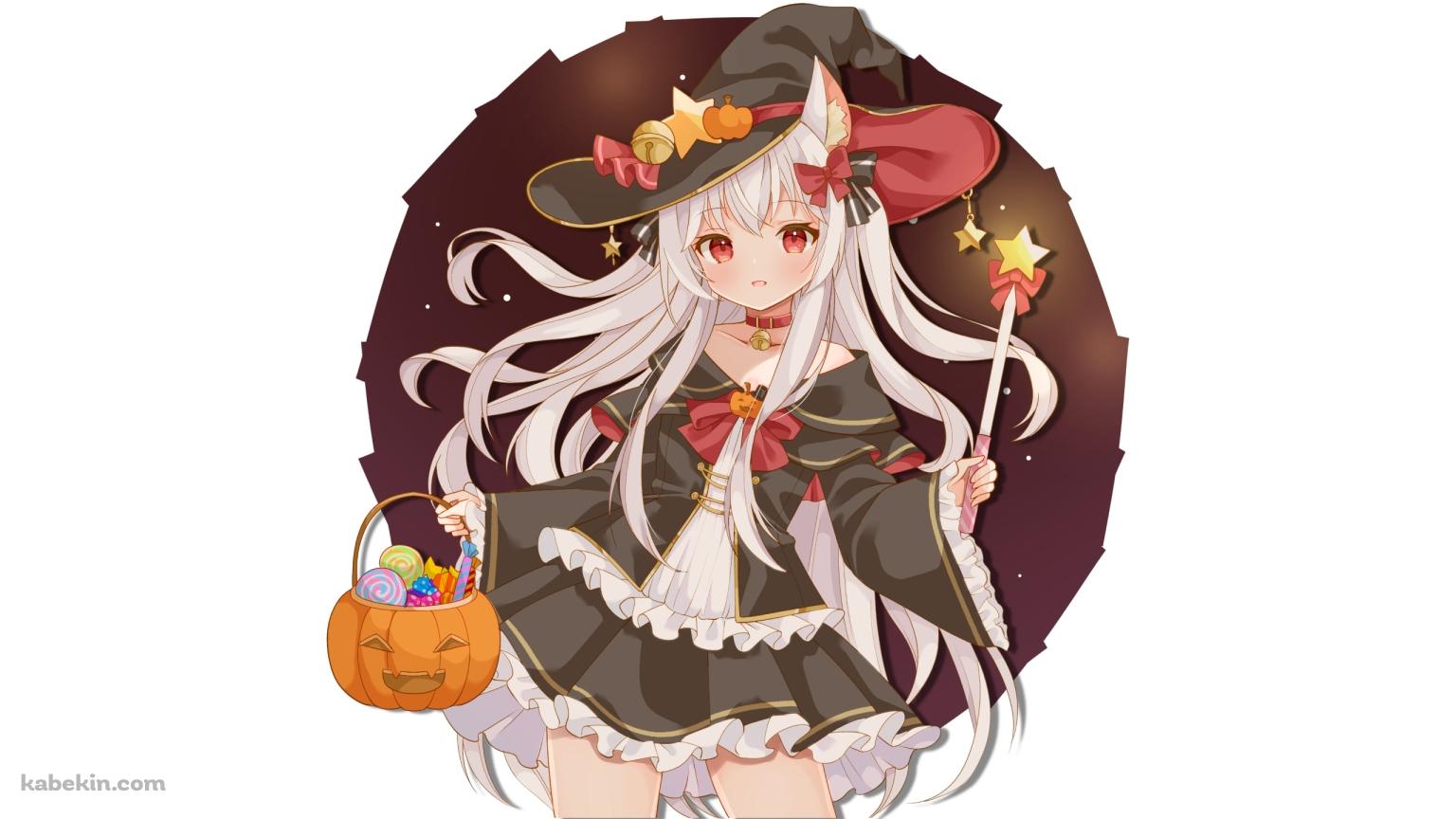 魔女コスの可愛いほたてねこまじん / バーチャルYouTuberの壁紙(1536px x 864px) 高画質 PC・デスクトップ用