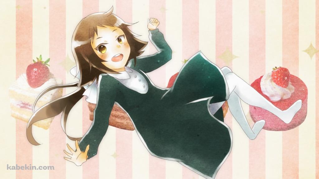 苺のスイーツと三峰真白(みつみね ましろ) / 未確認で進行形の壁紙(1024px x 576px) 高画質 PC・デスクトップ用