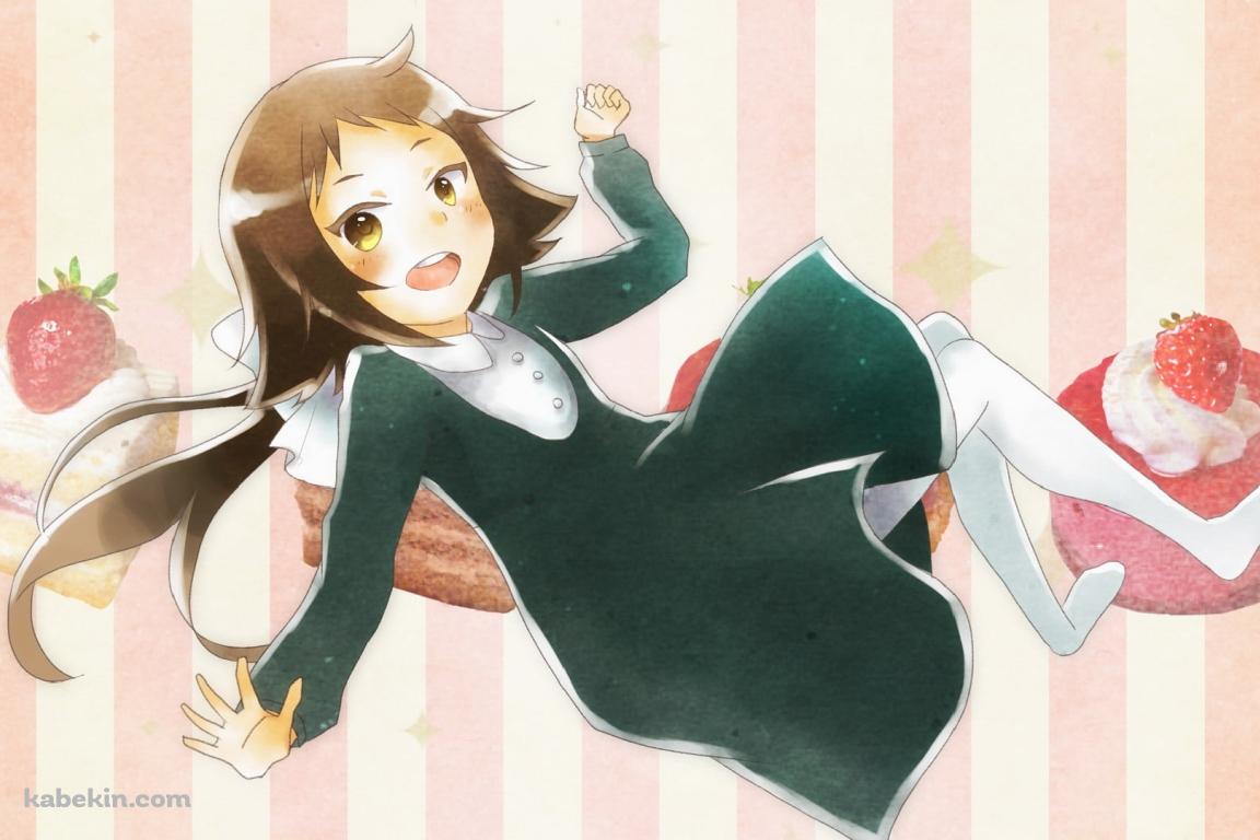 苺のスイーツと三峰真白(みつみね ましろ) / 未確認で進行形の壁紙(1152px x 768px) 高画質 PC・デスクトップ用