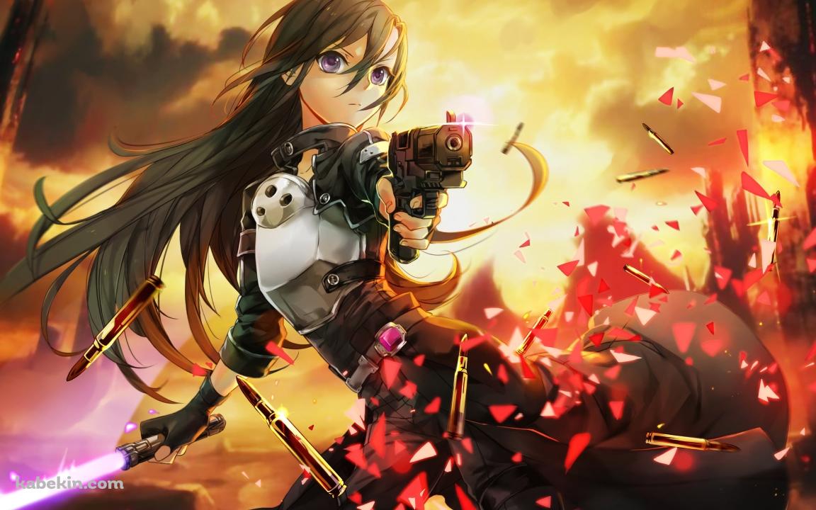 銃とライトセイバーを持つかっこいいキリアス / SAO / ソードアートオンラインの壁紙(1152px x 720px) 高画質 PC・デスクトップ用