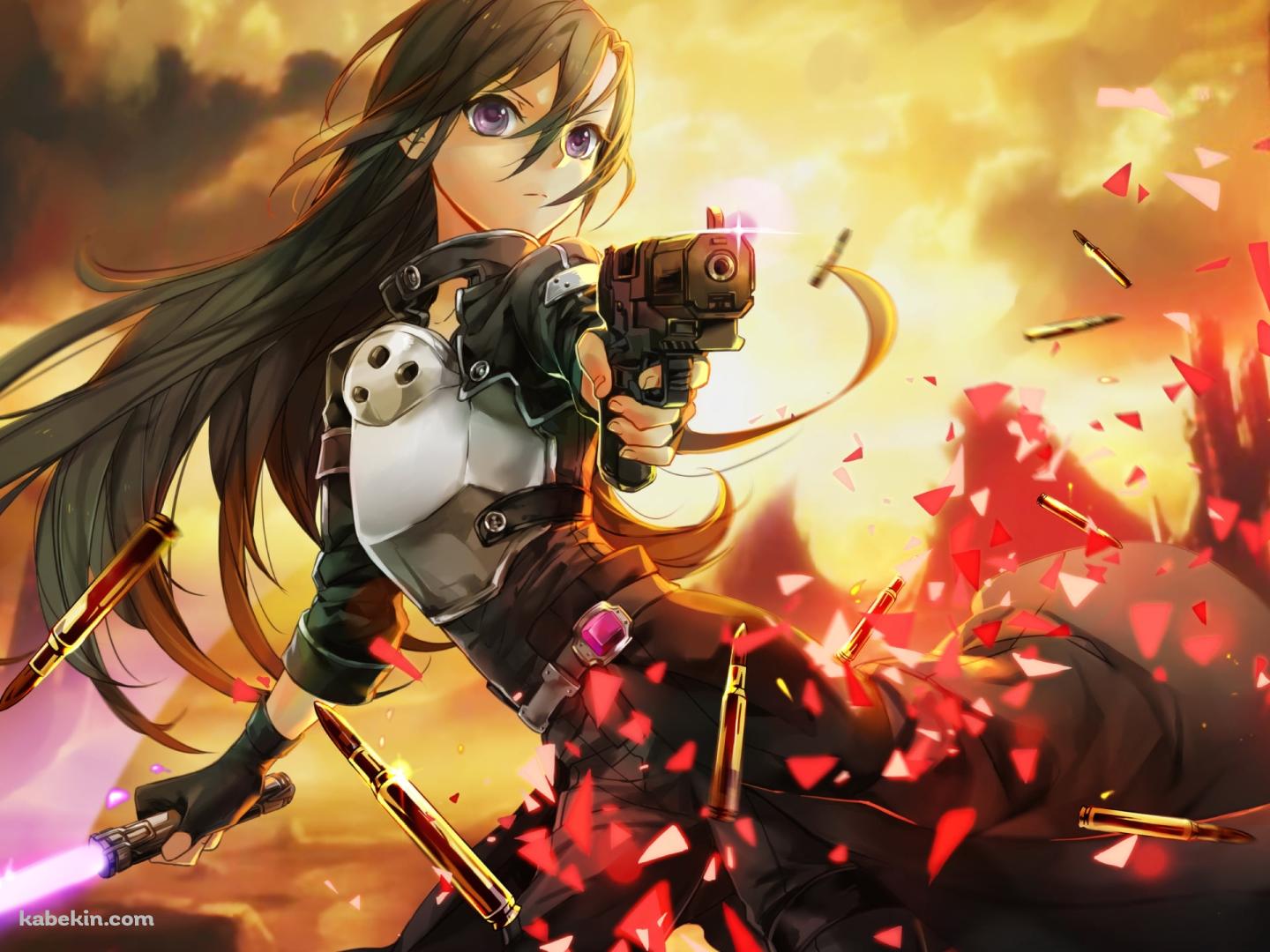 銃とライトセイバーを持つかっこいいキリアス / SAO / ソードアートオンラインの壁紙(1440px x 1080px) 高画質 PC・デスクトップ用