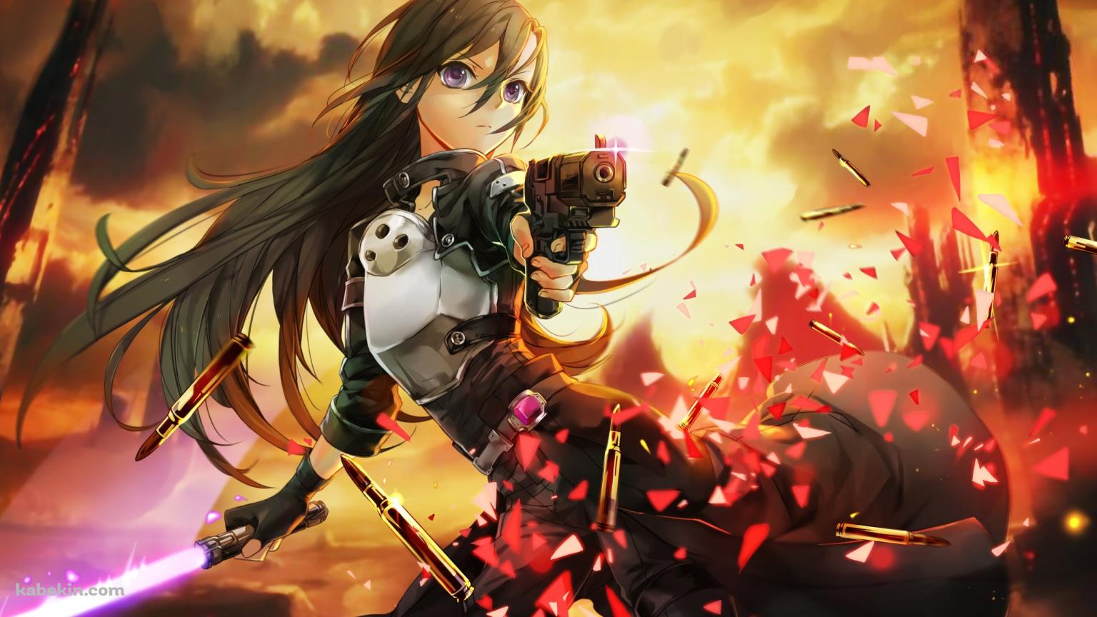 銃とライトセイバーを持つかっこいいキリアス / SAO / ソードアートオンラインの壁紙(1536px x 864px) 高画質 PC・デスクトップ用