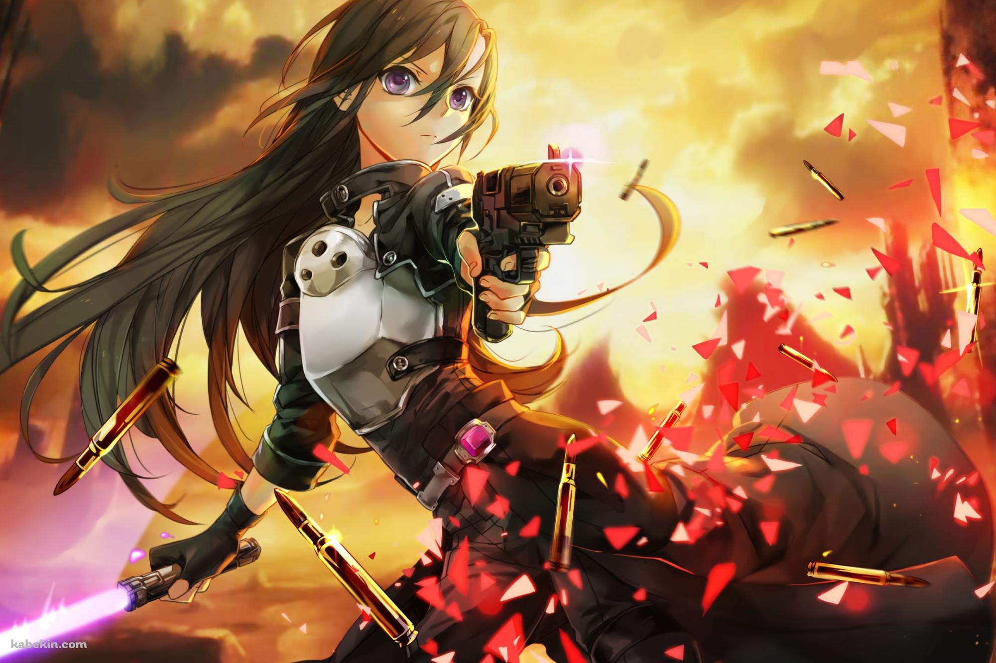 銃とライトセイバーを持つかっこいいキリアス / SAO / ソードアートオンラインの壁紙(2000px x 1333px) 高画質 PC・デスクトップ用