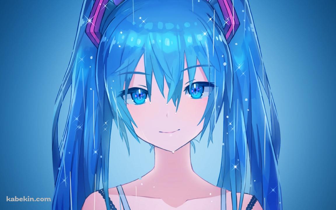 澄んだ青い瞳で真っ直ぐこちらを見つめる初音ミク / ボカロ / ボーカロイドの壁紙(1152px x 720px) 高画質 PC・デスクトップ用