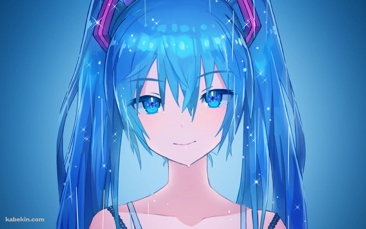 澄んだ青い瞳で真っ直ぐこちらを見つめる初音ミク / ボカロ / ボーカロイドの壁紙(1440px x 900px) 高画質 PC・デスクトップ用