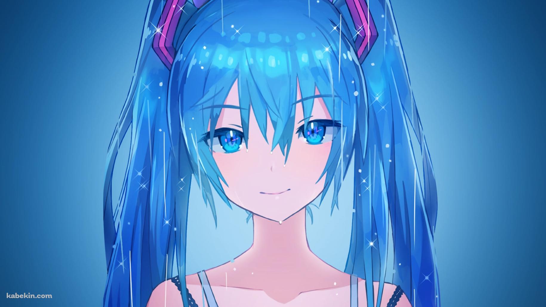 澄んだ青い瞳で真っ直ぐこちらを見つめる初音ミク / ボカロ / ボーカロイドの壁紙(1829px x 1029px) 高画質 PC・デスクトップ用