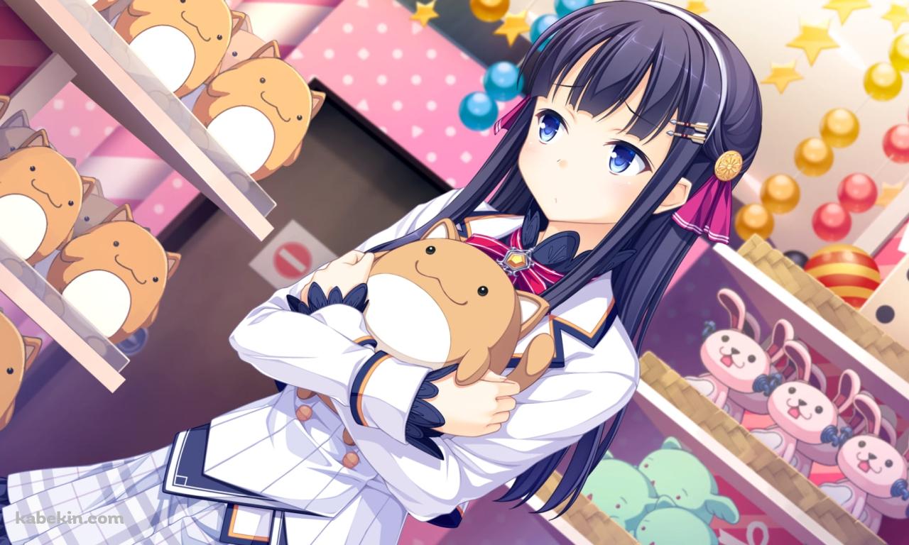 ぬいぐるみを抱く獅子堂 伊織 / ワールド・エレクションの壁紙(1280px x 768px) 高画質 PC・デスクトップ用