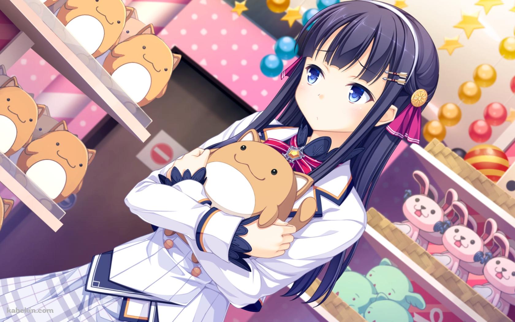 ぬいぐるみを抱く獅子堂 伊織 / ワールド・エレクションの壁紙(1680px x 1050px) 高画質 PC・デスクトップ用
