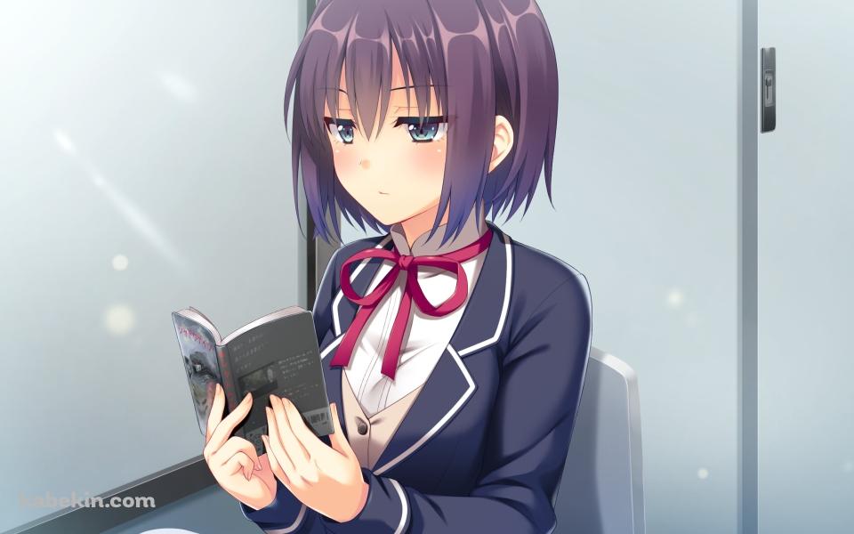 窓際で本を読む篠塚 恵 / JKトラブめいんの壁紙(960px x 600px) 高画質 PC・デスクトップ用