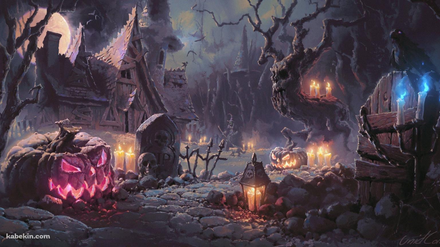 おどろおどろしい街 / カボチャ / ハロウィンの壁紙(1536px x 864px) 高画質 PC・デスクトップ用