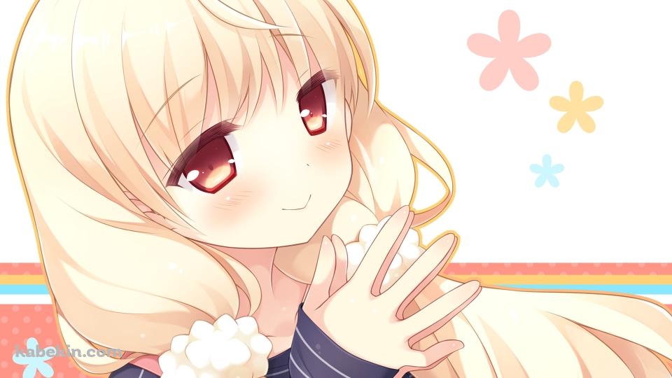 掌を合わせて微笑む荻原 杏子 / CAFE SOURIREの壁紙(960px x 540px) 高画質 PC・デスクトップ用