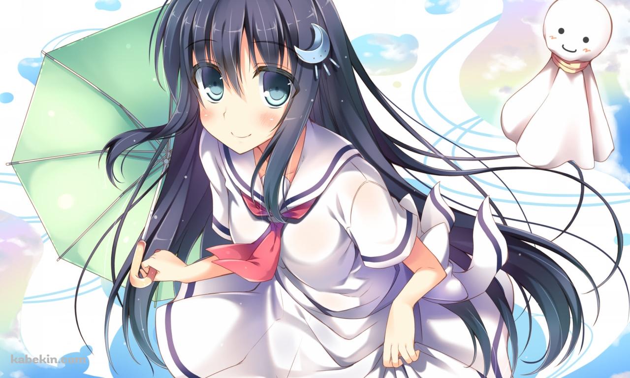 千代川 霖(ちよかわ りん) / てるてる坊主 / 緑の傘 / アメサラサ ~雨と不思議な君に、恋をする~の壁紙(1280px x 768px) 高画質 PC・デスクトップ用
