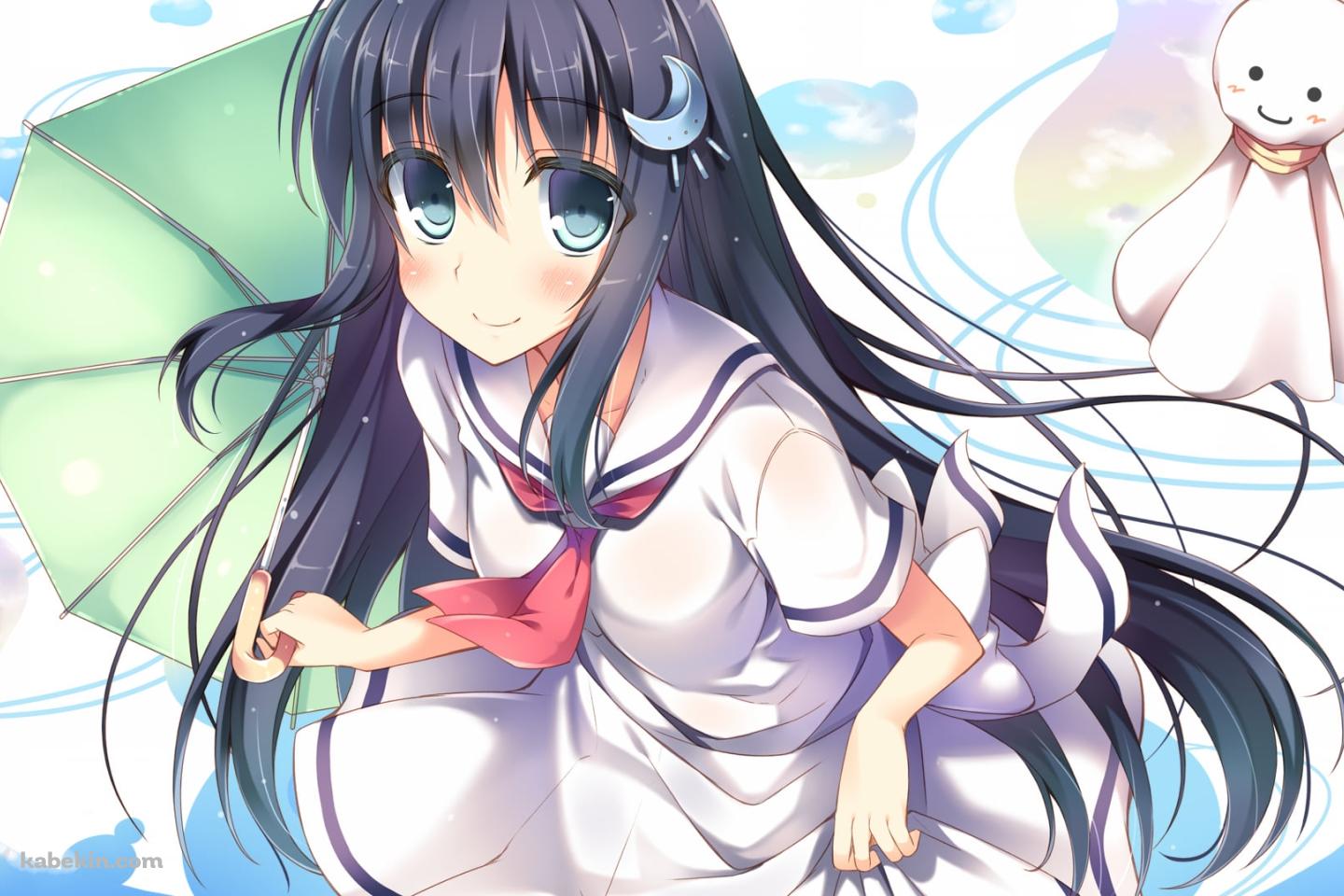 千代川 霖(ちよかわ りん) / てるてる坊主 / 緑の傘 / アメサラサ ~雨と不思議な君に、恋をする~の壁紙(1440px x 960px) 高画質 PC・デスクトップ用