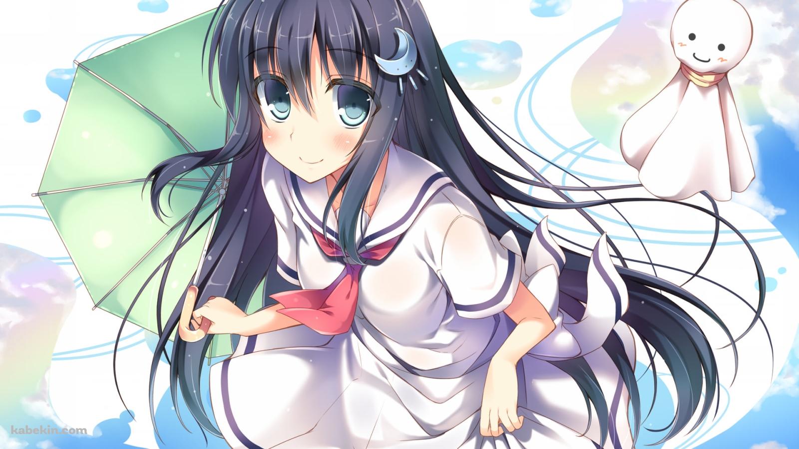 千代川 霖(ちよかわ りん) / てるてる坊主 / 緑の傘 / アメサラサ ~雨と不思議な君に、恋をする~の壁紙(1600px x 900px) 高画質 PC・デスクトップ用