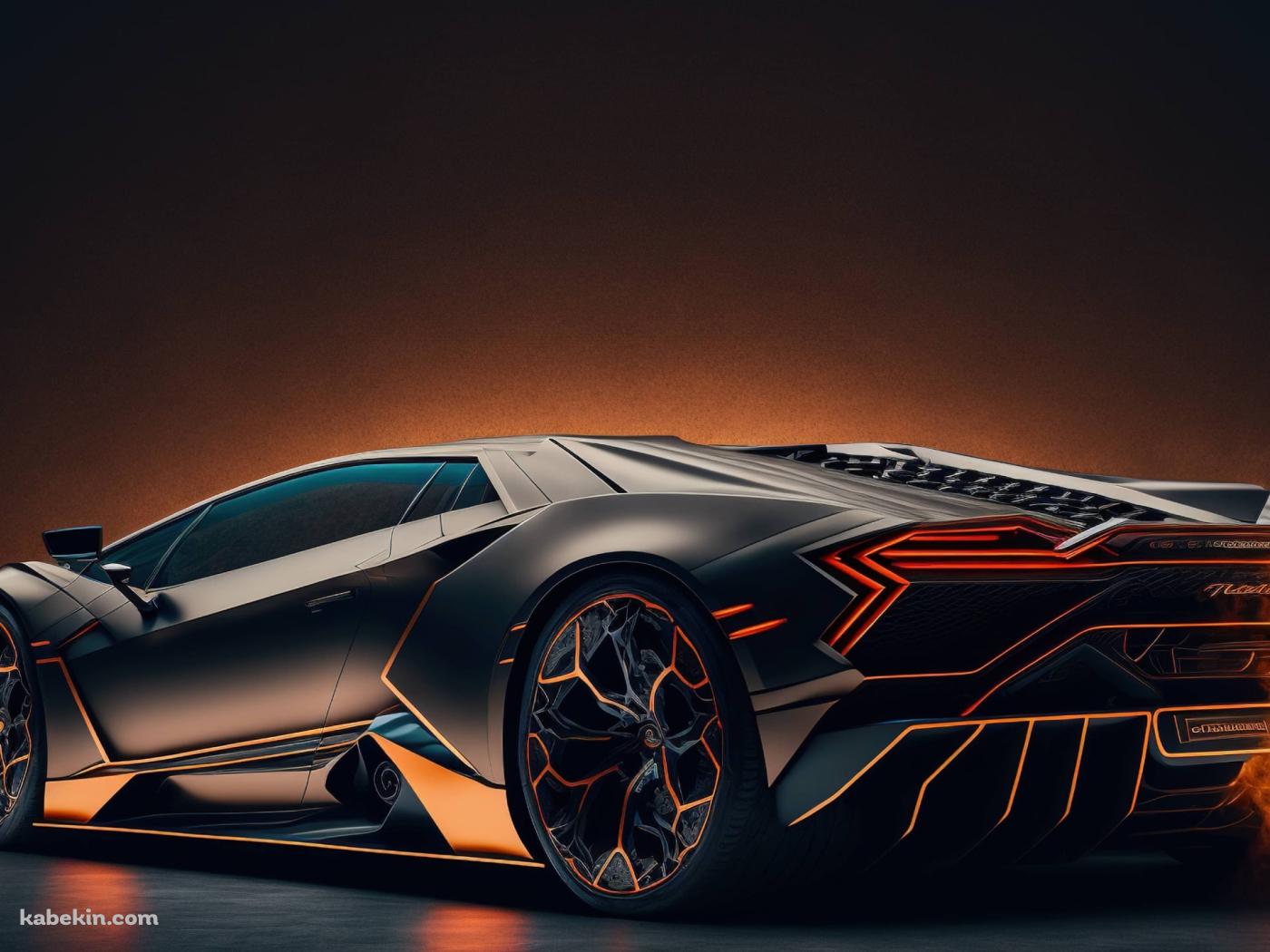 エンジンをふかすLamborghini aesthetic / ランボルギーニ / 炎 / 黒の壁紙(1400px x 1050px) 高画質 PC・デスクトップ用