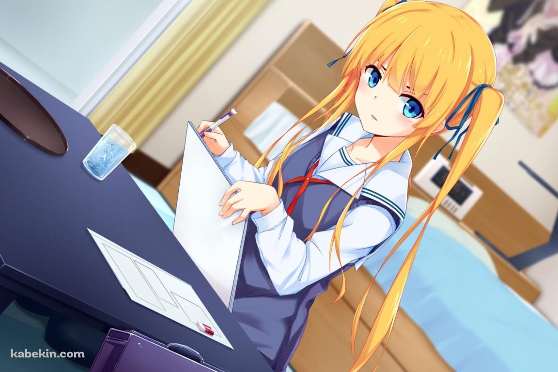 部屋で画用紙に絵を描く澤村・スペンサー・英梨々 / 冴えない彼女の育てかたの壁紙(1152px x 768px) 高画質 PC・デスクトップ用