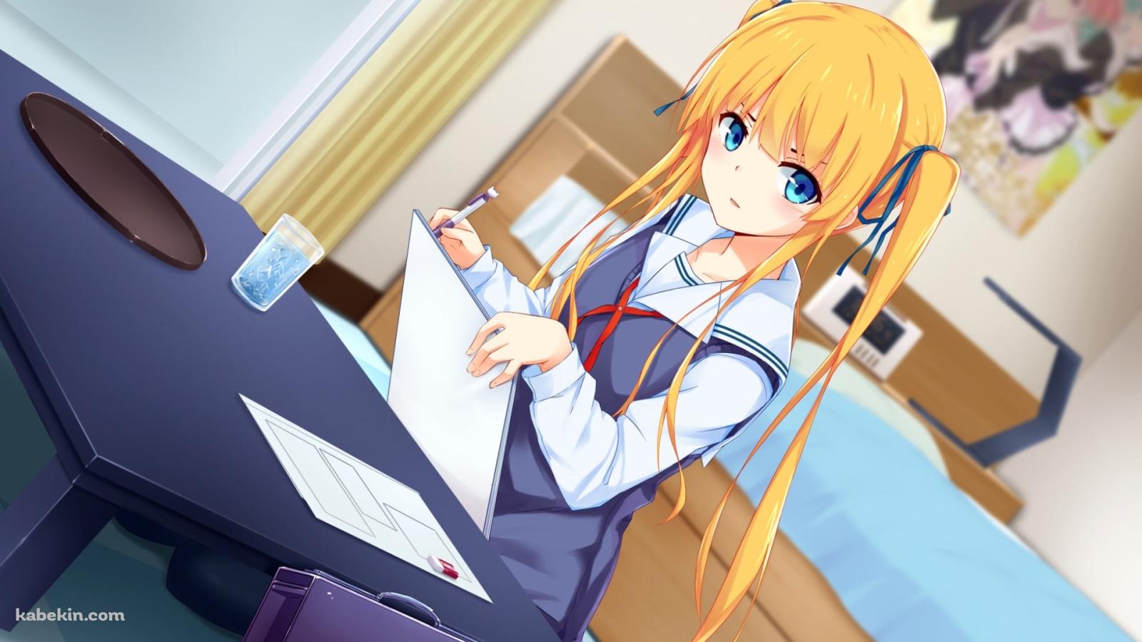 部屋で画用紙に絵を描く澤村・スペンサー・英梨々 / 冴えない彼女の育てかたの壁紙(1600px x 900px) 高画質 PC・デスクトップ用