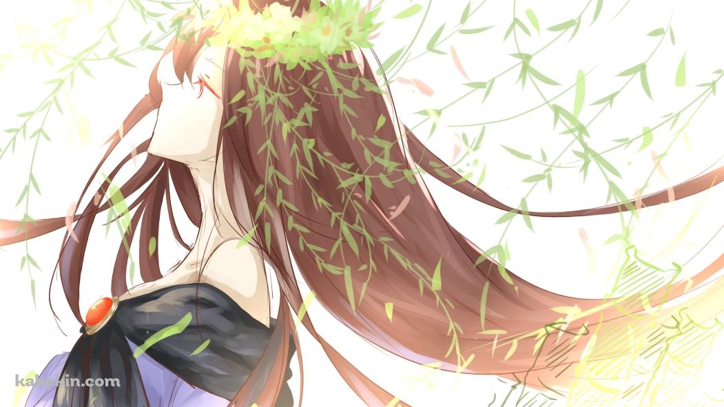 緑の葉と今泉影狼(いまいずみ かげろう) / 東方Projectの壁紙(1051px x 591px) 高画質 PC・デスクトップ用