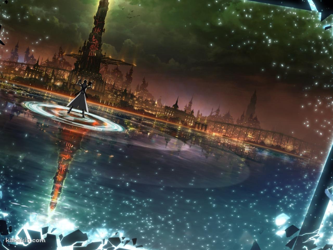 背中の剣に手をかけるキリアス / SAO / ソードアートオンラインの壁紙(1280px x 960px) 高画質 PC・デスクトップ用