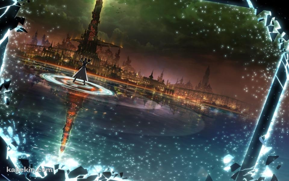 背中の剣に手をかけるキリアス / SAO / ソードアートオンラインの壁紙(960px x 600px) 高画質 PC・デスクトップ用