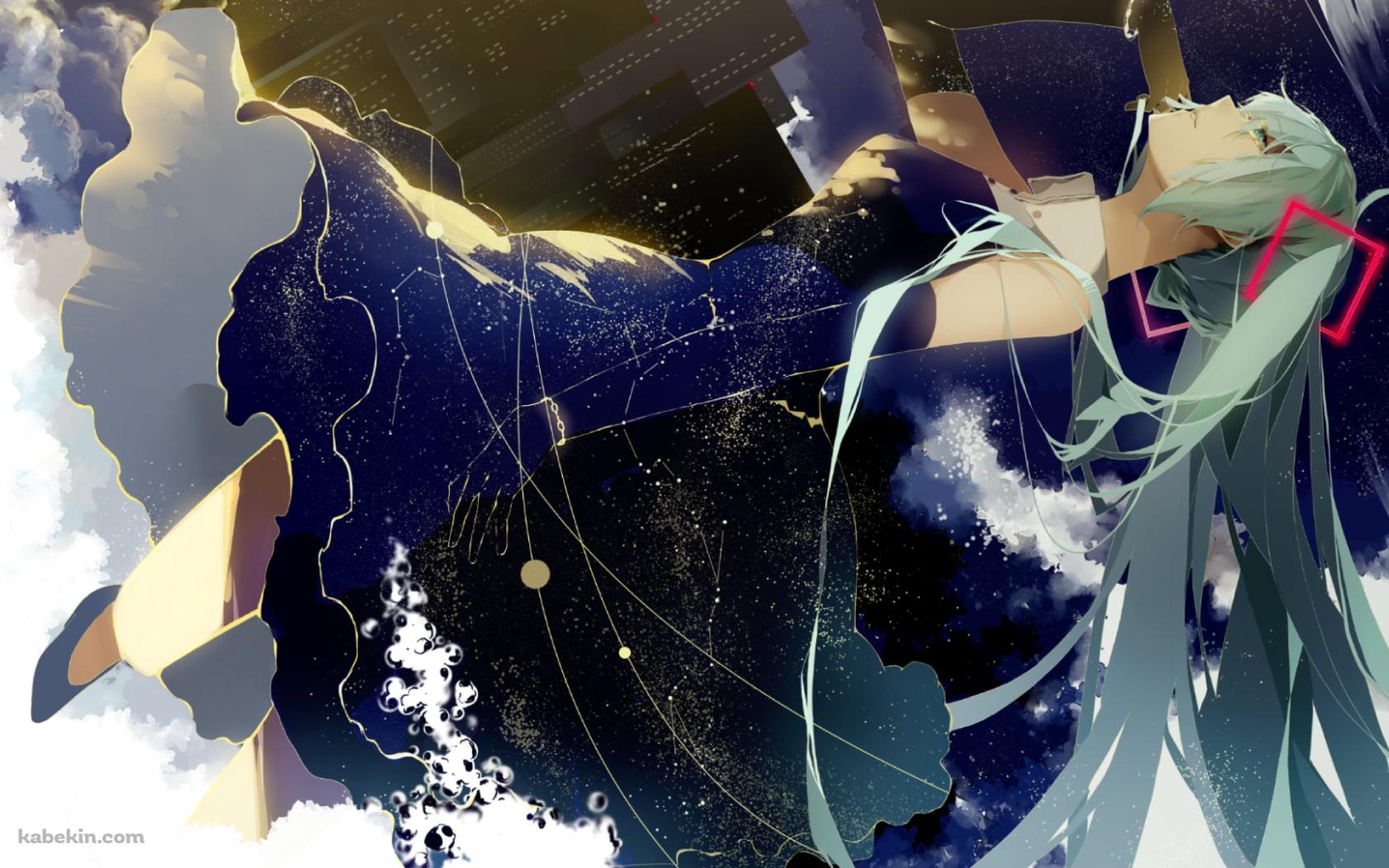 星空模様の洋服を着た初音ミク / ボカロ / ボーカロイドの壁紙(1680px x 1050px) 高画質 PC・デスクトップ用