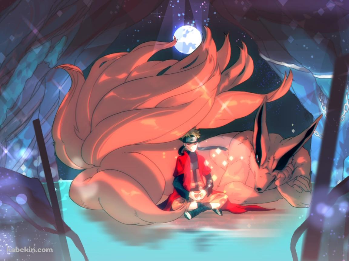 洞窟で瞑想するうずまきナルト / 九喇嘛 / NARUTOの壁紙(1152px x 864px) 高画質 PC・デスクトップ用