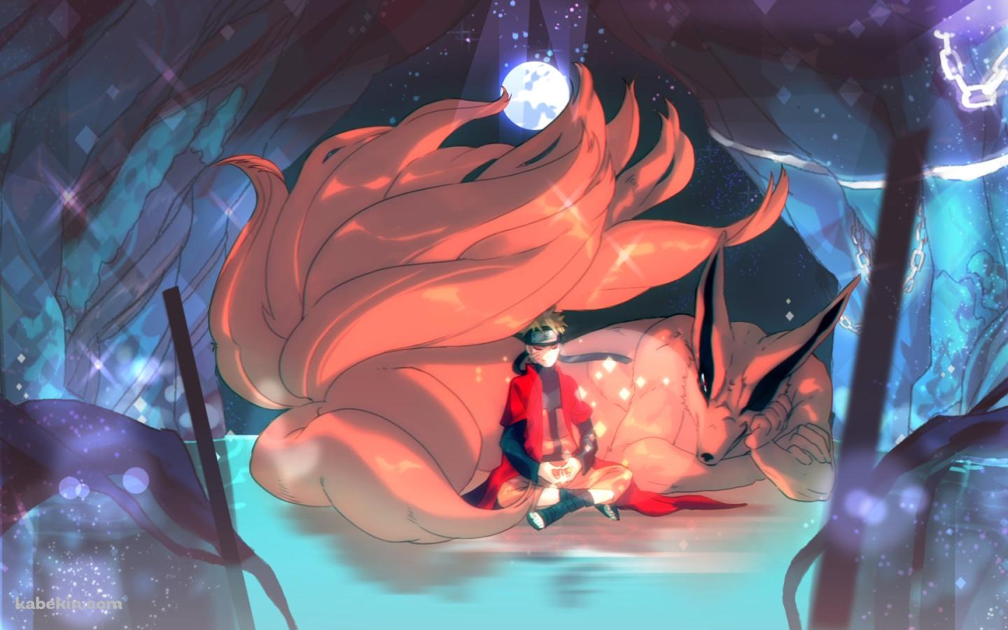 洞窟で瞑想するうずまきナルト / 九喇嘛 / NARUTOの壁紙(1440px x 900px) 高画質 PC・デスクトップ用