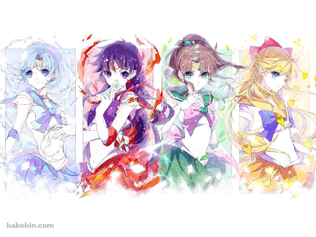 セーラーマーズ / セーラージュピター / セーラーマーキュリー / セーラーヴィーナス / 木野 まこと / 火野 レイ / 水野 亜美 / 愛野 美奈子 / 美少女戦士セーラームーンの壁紙(1024px x 768px) 高画質 PC・デスクトップ用