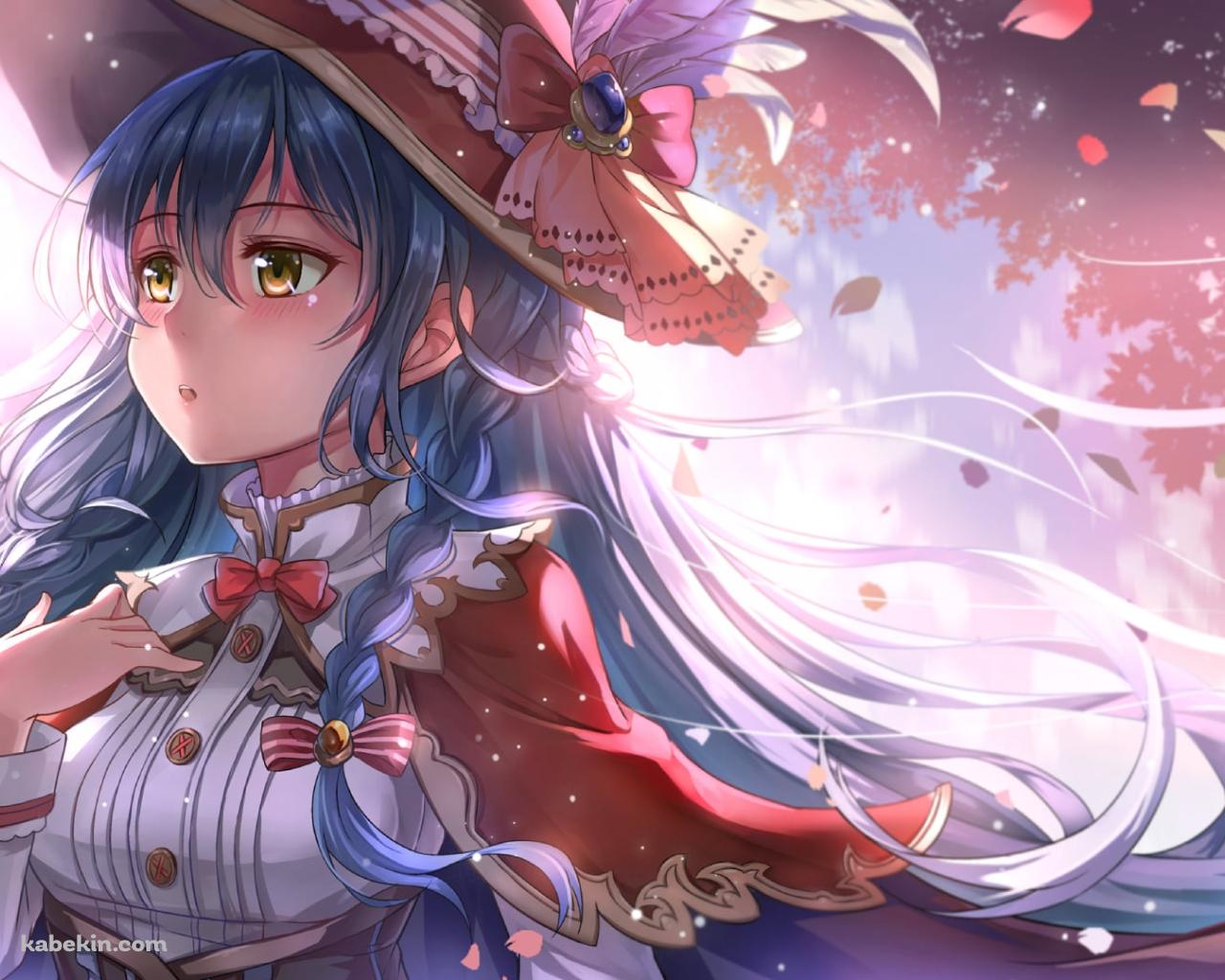 胸元に手をあてる可愛い園田海未 / ラブライブ!の壁紙(1280px x 1024px) 高画質 PC・デスクトップ用